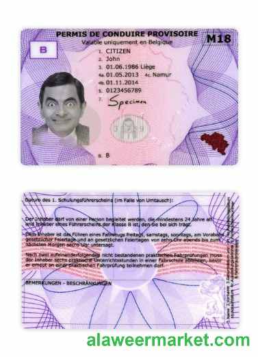 Belgium provisional driving license